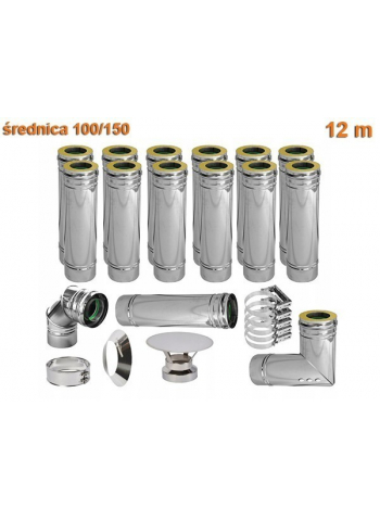 KOMIN izolowany 100/150 12 m piece kondensacyjne
